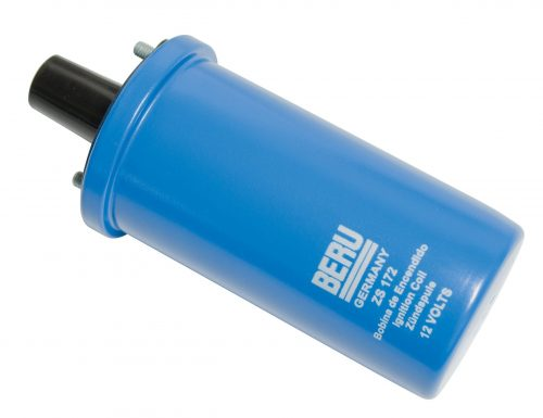 Beru Blue Coil, 12-Volt Blue in Color, Primary Resistance 3.5 Ohms, Oil filled, (Boxed) OE#043-905-115C, 043-905-115C
