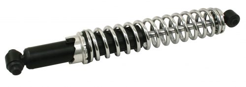 Standard Length – 17.80" Non-Compressed / 12.00" Compressed. Front Link Pin, Rear All – Black/Chrome, Boxed, Pair.