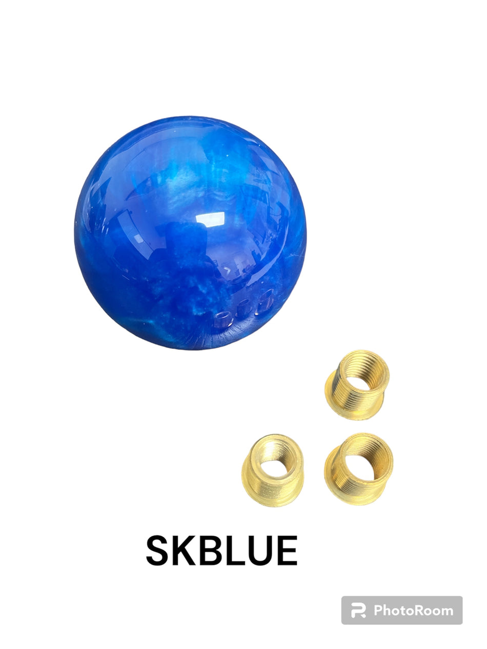 SHIFT KNOB - ROUND BALL MARBLE BLUE