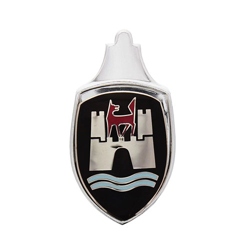 1960-63 VW Beetle Hood Emblem w/Base Plate - Wolfsburg Crest - 3 Colors