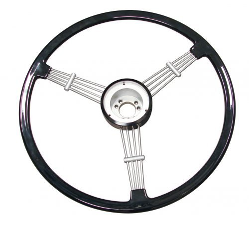 Vintage Banjo Style Steering Wheel, Black