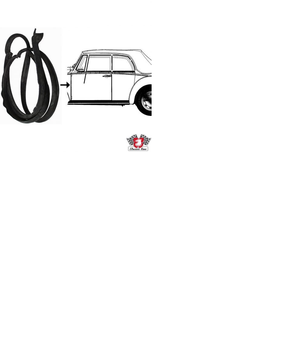 DOOR SEAL - LEFT - CONVERTIBLE BEETLE 50-79