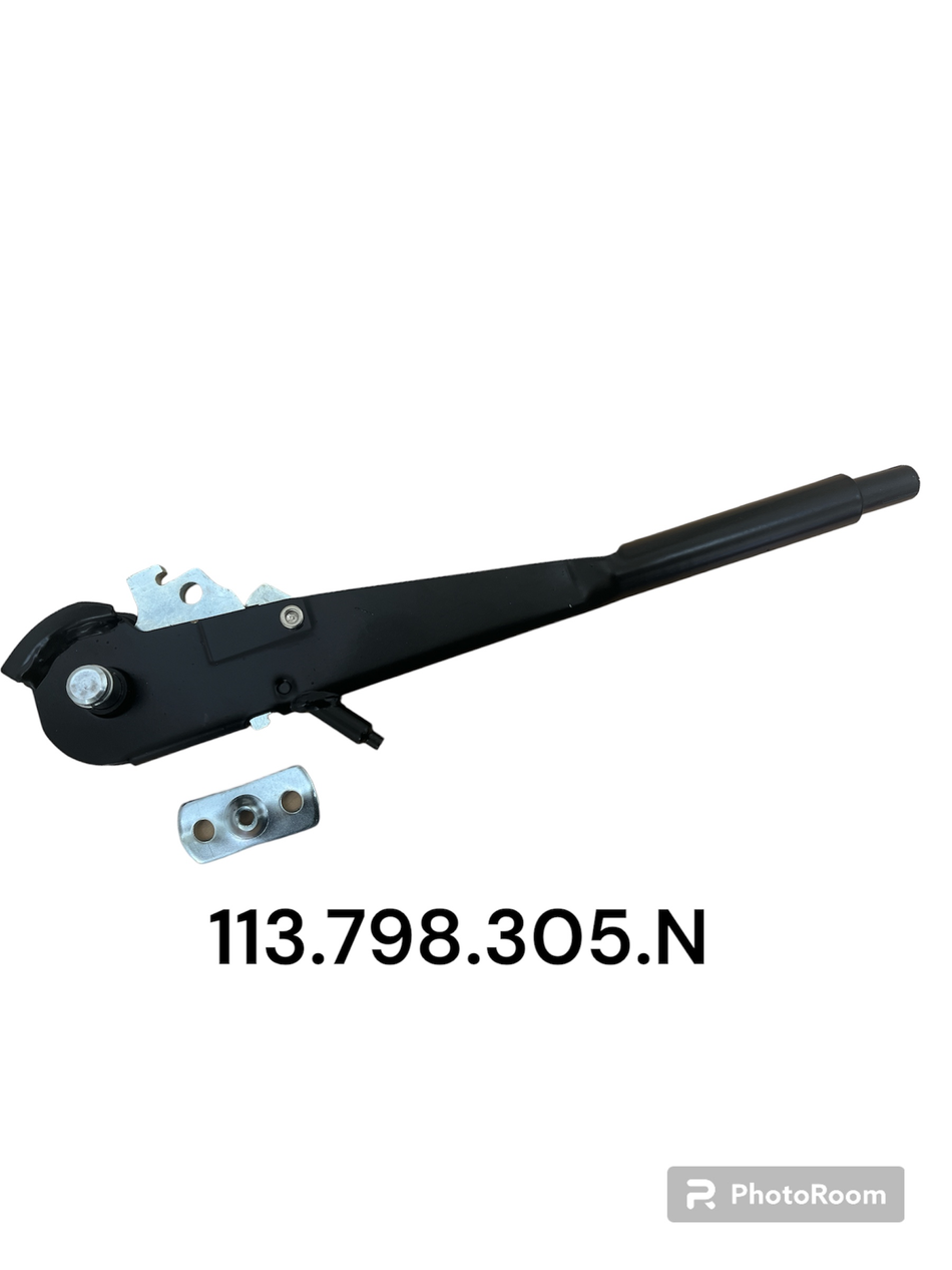 EMERGENCY BRAKE HANDLE/LEVER KIT - BLACK - INCLUDES ROD / SPRING / RATCHET- / PIVOT PIN AND CLIPS - BEETLE 65-79 - GHIA 65-74 - TYPE-3 65-73 - VW THING 69-79 - SOLD KIT