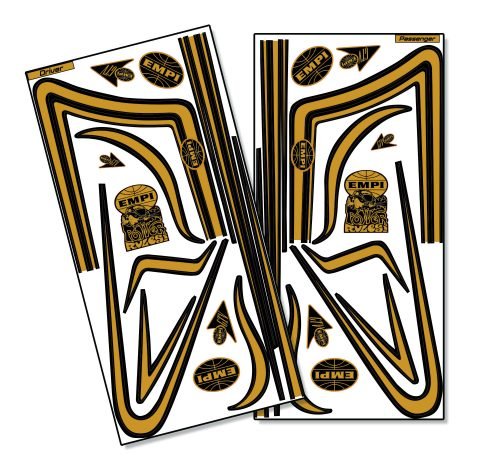 EMPI GTV C-Stripe Decal Set - Gold Stripe / Black Outline