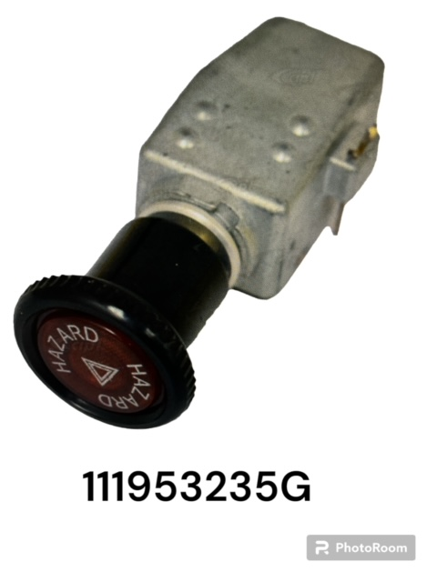 COMPLETE EMERGENCY FLASHER SWITCH WITH NUT / KNOB (FOUR WAY FLASHER) - STANDARD BEETLE 74-77 / BUS 74-79