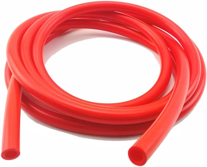 UNIVERSAL HIGH-PERFORMANCE SILICONE VACUUM HOSE TUBING LINE 5 FEET LENGTH 2MM (1/2 INCH) RED