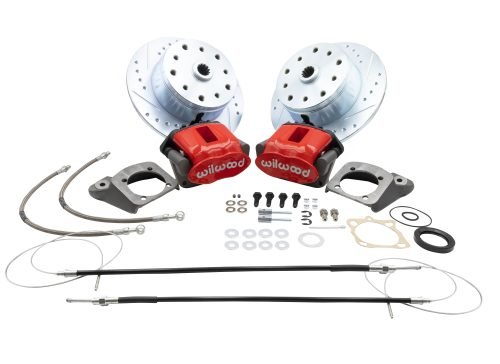 EMPI Rear Disc Brake Kit Type 1, 58-67 Double Drilled, 5x130 / 5x4.75 Red Calipers