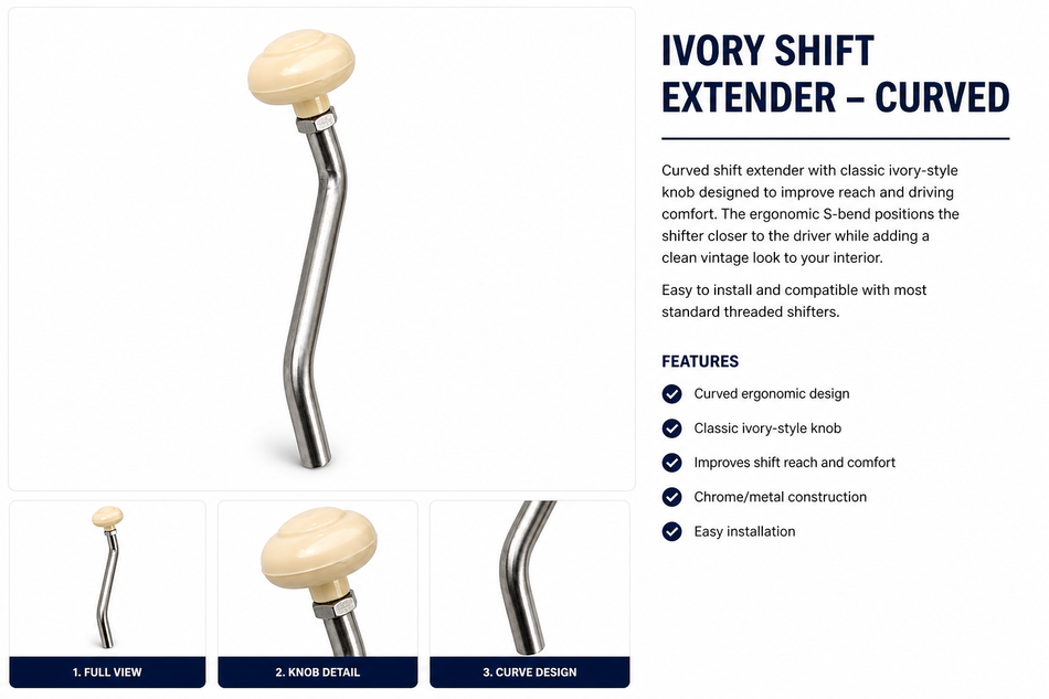 IVORY SHIFT EXTENDER CURVED